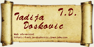 Tadija Dosković vizit kartica